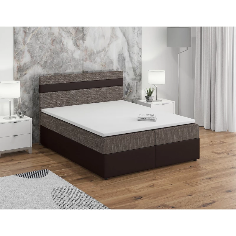 Boxspringbett mit Stauraum SISI COMFORT – 200x200, Beige / Braun