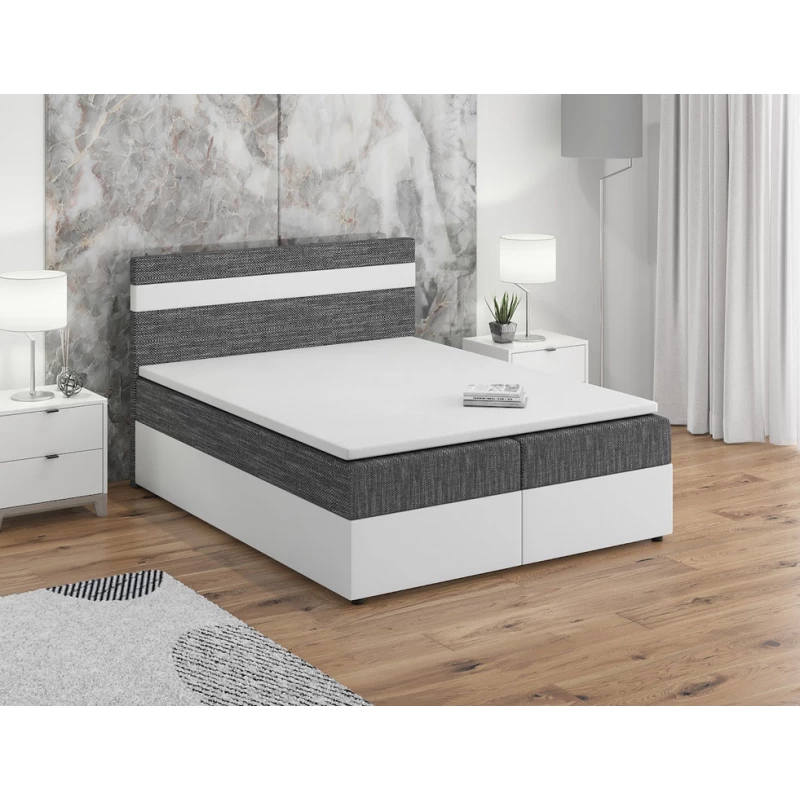 Boxspringbett mit Stauraum SISI COMFORT – 160x200, Grau / Weiß