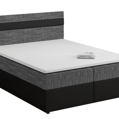 Boxspringbett mit Stauraum SISI COMFORT – 200x200, Grau / Schwarz