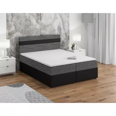 Boxspringbett mit Stauraum SISI COMFORT – 200x200, Grau / Schwarz