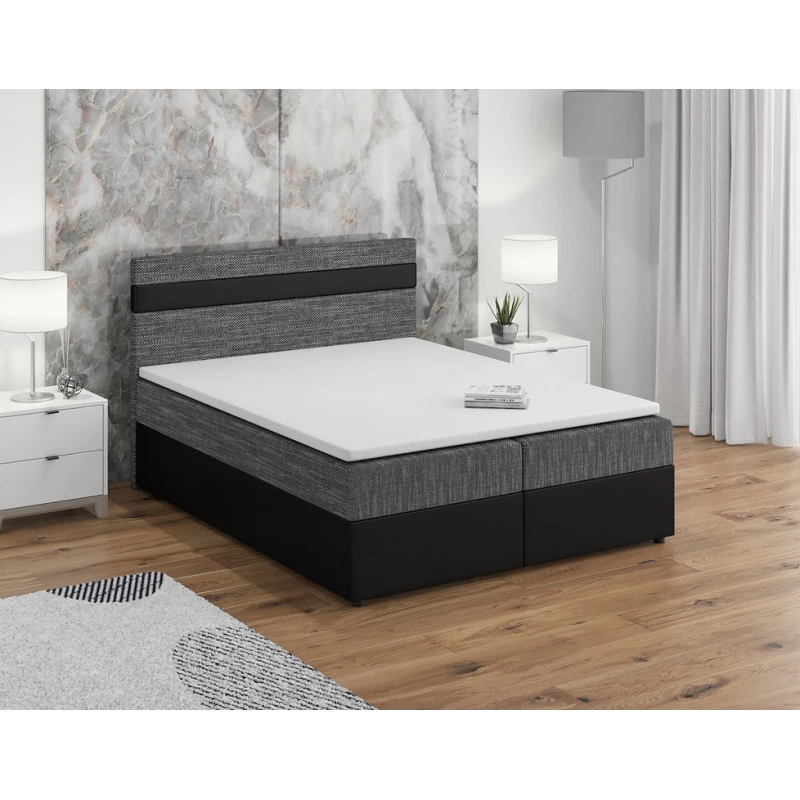 Boxspringbett mit Stauraum SISI COMFORT – 180x200, Grau / Schwarz