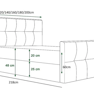 Boxspring-Doppelbett VASILISA COMFORT 4 – 200x200, Hellbraun