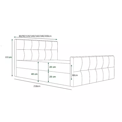 Boxspring-Doppelbett VASILISA COMFORT 4 – 200x200, Hellbraun