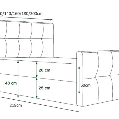 Boxspring-Doppelbett VASILISA COMFORT 3 – 200x200, Hellbraun