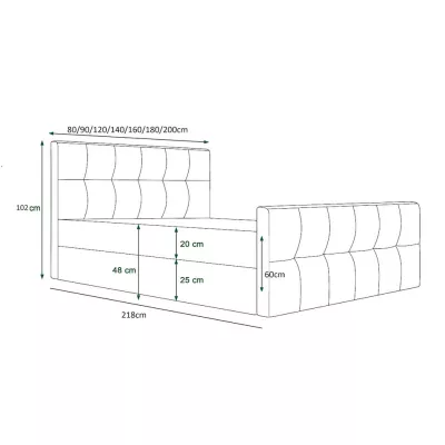 Boxspring-Doppelbett VASILISA COMFORT 3 – 200x200, Hellbraun