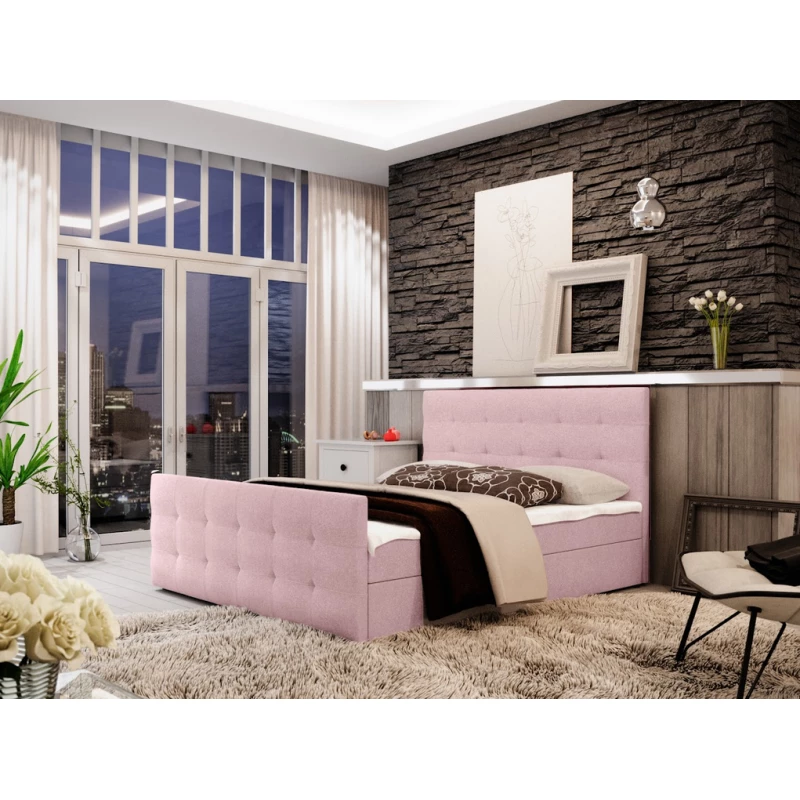 Boxspring-Doppelbett VASILISA COMFORT 2 – 200x200, Rosa