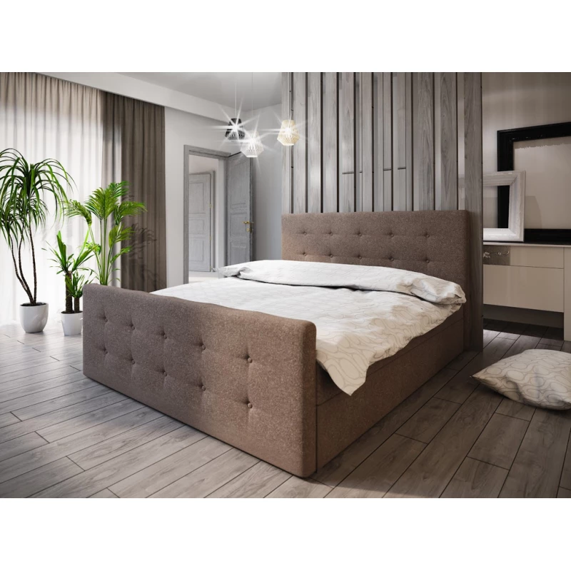 Boxspring-Doppelbett VASILISA COMFORT 1 – 200x200, Braun