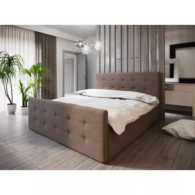 Boxspring-Doppelbett VASILISA COMFORT 1 – 140x200, Braun