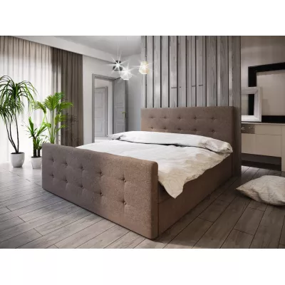 Boxspring-Doppelbett VASILISA 1 – 200x200, Braun