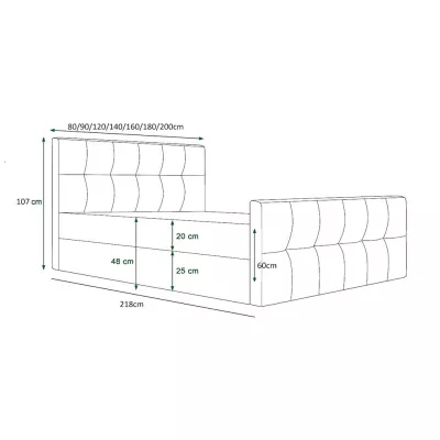 Boxspringbett mit Stauraum ELIONE COMFORT – 200x200, Graphit hell