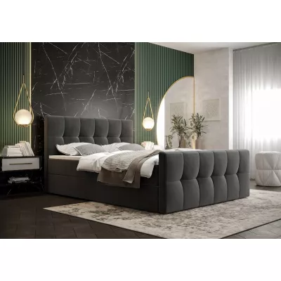 Boxspringbett mit Stauraum ELIONE COMFORT – 160x200, Asche