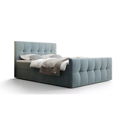 Boxspringbett mit Stauraum ELIONE COMFORT – 200x200, Graublau