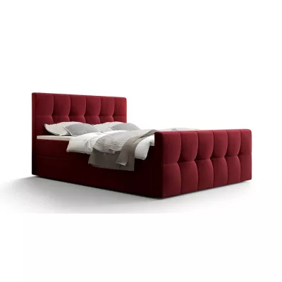 Boxspringbett mit Stauraum ELIONE COMFORT – 200x200, Rot