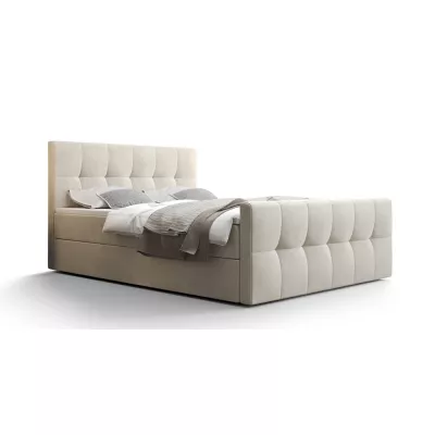 Boxspringbett mit Stauraum ELIONE – 200x200, Beige