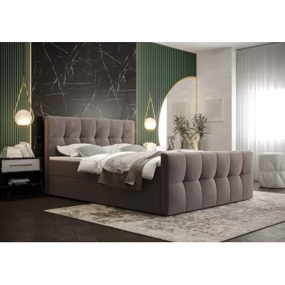 Boxspringbett mit Stauraum ELIONE COMFORT – 160x200, Milchschokolade