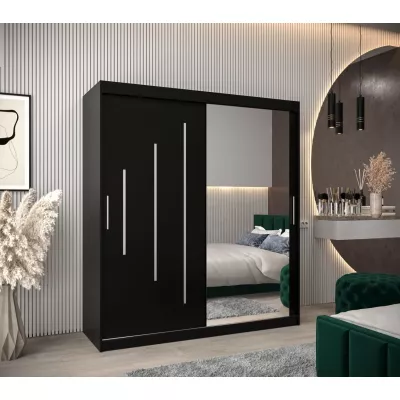 Kleiderschrank mit Spiegel LISA – Breite 180 cm, schwarz