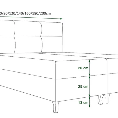 Boxspringbett mit Stauraum DORINA COMFORT – 180x200, helles Graphit