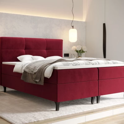 Boxspringbett mit Stauraum DORINA COMFORT – 200x200, Rot