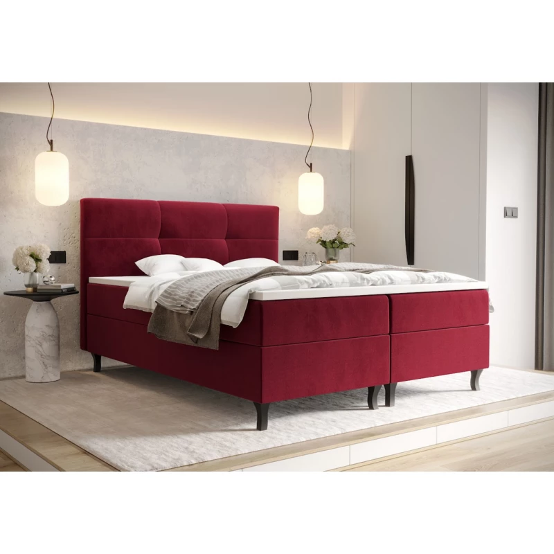 Boxspringbett mit Stauraum DORINA COMFORT – 200x200, Rot