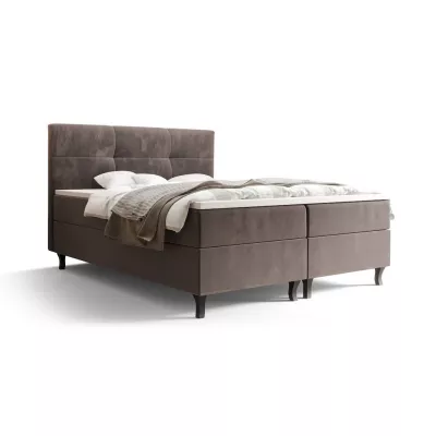 Boxspringbett mit Stauraum DORINA COMFORT – 200x200, Milchschokolade