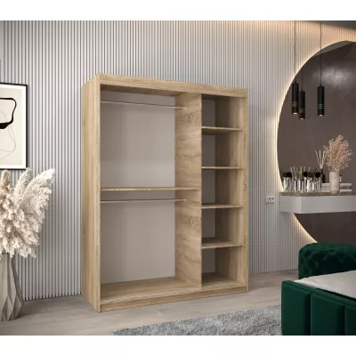 Kleiderschrank mit Spiegeln ELVIRA – Breite 150 cm, Eiche sonoma