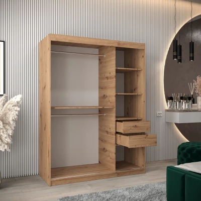 Kleiderschrank mit Spiegeln ELVIRA – Breite 150 cm, Eiche artisan