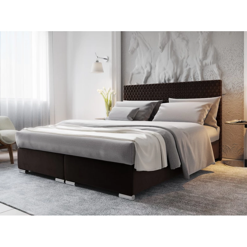 Polsterdoppelbett HENIO COMFORT – 160x200, dunkelbraun