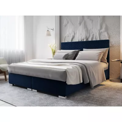 Polsterdoppelbett HENIO – 200x200, blau