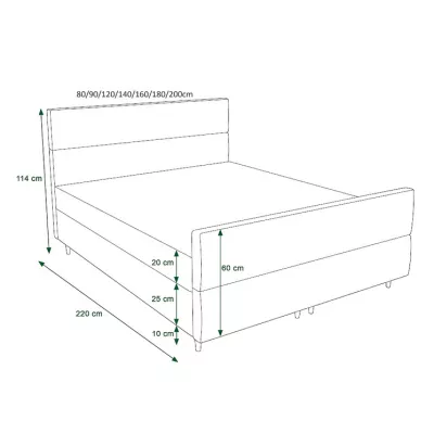 Boxspringbett ANGELES PLUS COMFORT – 200x200, Orange