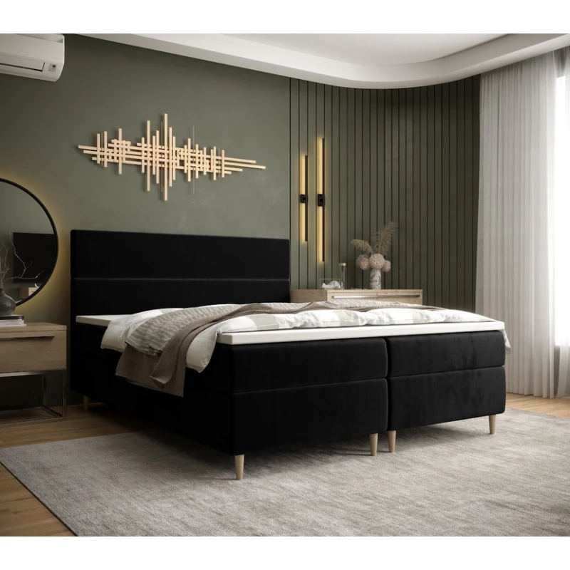 Boxspringbett ANGELES COMFORT – 160x200, Schwarz