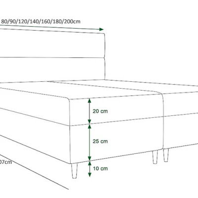 Boxspringbett ANGELES COMFORT – 200x200, Rot