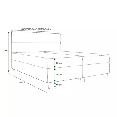 Boxspringbett ANGELES COMFORT – 200x200, Dunkelgrau