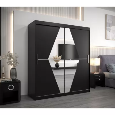 Schwebetürenschrank SARA – Breite 180 cm, Schwarz