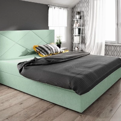 Ehebett mit Stauraum STIG COMFORT 4 – 200x200, hellgrün