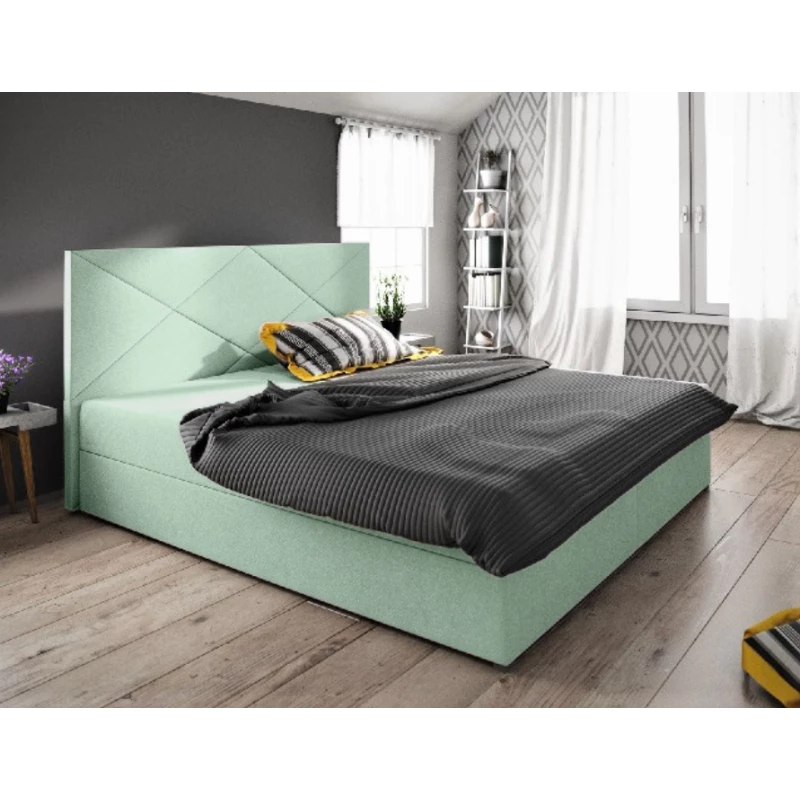 Ehebett mit Stauraum STIG COMFORT 4 – 200x200, hellgrün