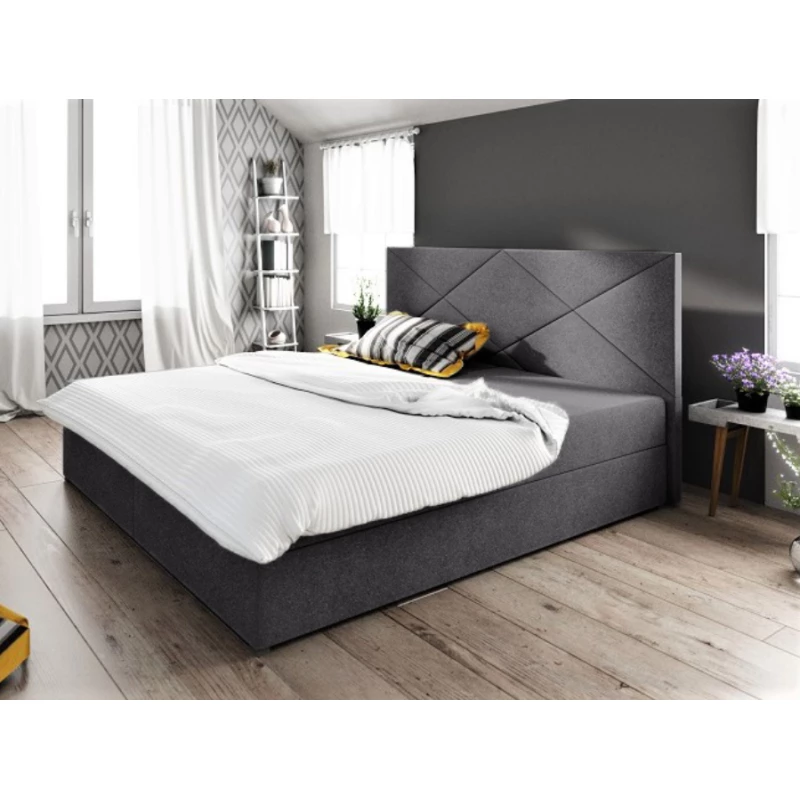 Ehebett mit Stauraum STIG COMFORT 4 – 200x200, grau