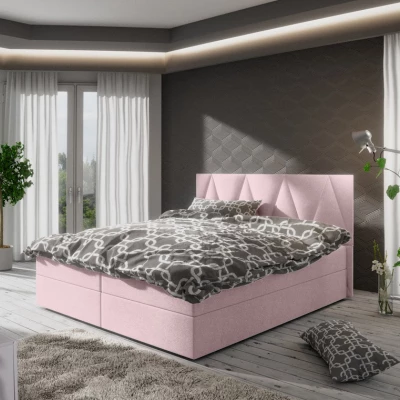 Ehebett mit Stauraum STIG 3 – 200x200, rosa