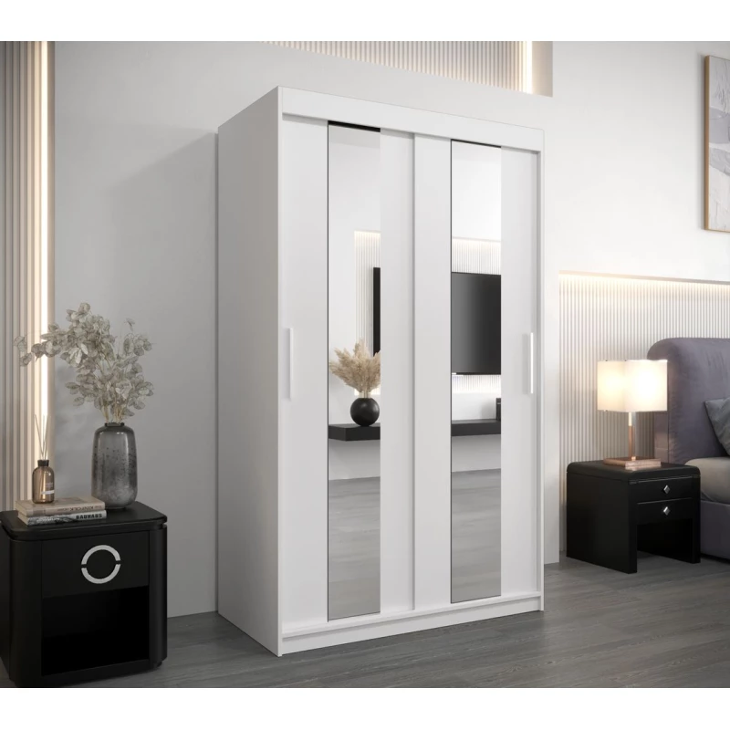 Kleiderschrank mit Spiegeln DIANA – Breite 120 cm, weiß