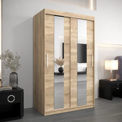 Kleiderschrank mit Spiegeln DIANA – Breite 120 cm, Eiche sonoma