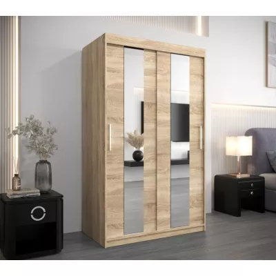 Kleiderschrank mit Spiegeln DIANA – Breite 120 cm, Eiche sonoma