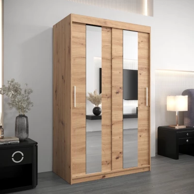 Kleiderschrank mit Spiegeln DIANA – Breite 120 cm, Eiche artisan