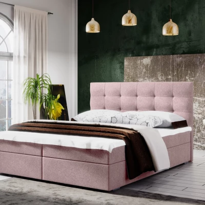 Ehebett mit Stauraum STIG COMFORT 5 – 200x200, rosa