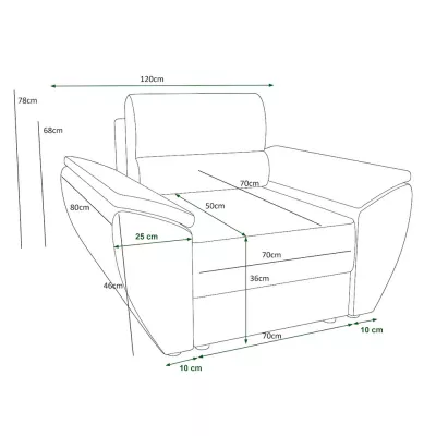 Stilvoller Sessel OPHELIA – dunkelgrau