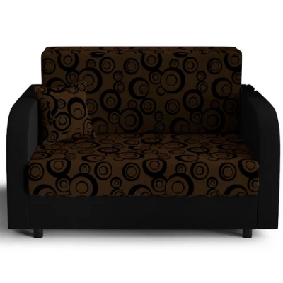 Schlafsofa mit schwarzen Kreisen ARIA – Braun/Schwarz