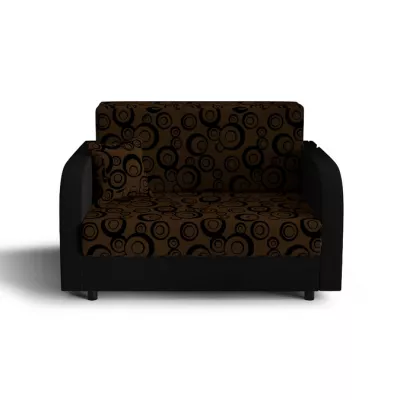 Schlafsofa mit schwarzen Kreisen ARIA – Braun/Schwarz