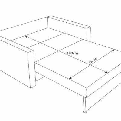 Schlafsofa mit schwarzen Kreisen ARIA – Braun/Beige