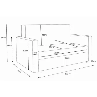 Schlafsofa mit schwarzen Kreisen ARIA – Braun/Beige