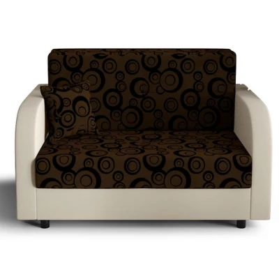 Schlafsofa mit schwarzen Kreisen ARIA – Braun/Beige