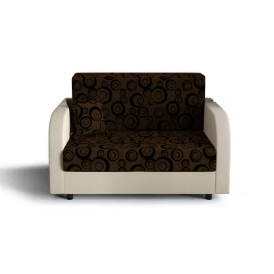 Schlafsofa mit schwarzen Kreisen ARIA – Braun/Beige