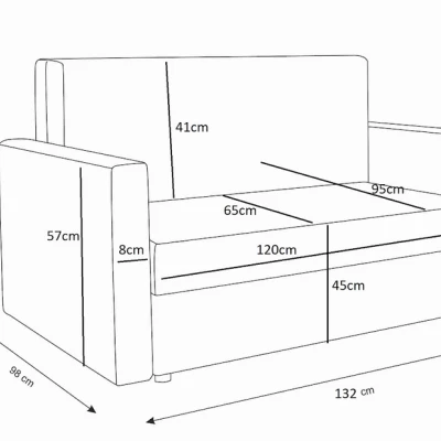 Schlafsofa mit schwarzen Kreisen ARIA – Grau/Weiß